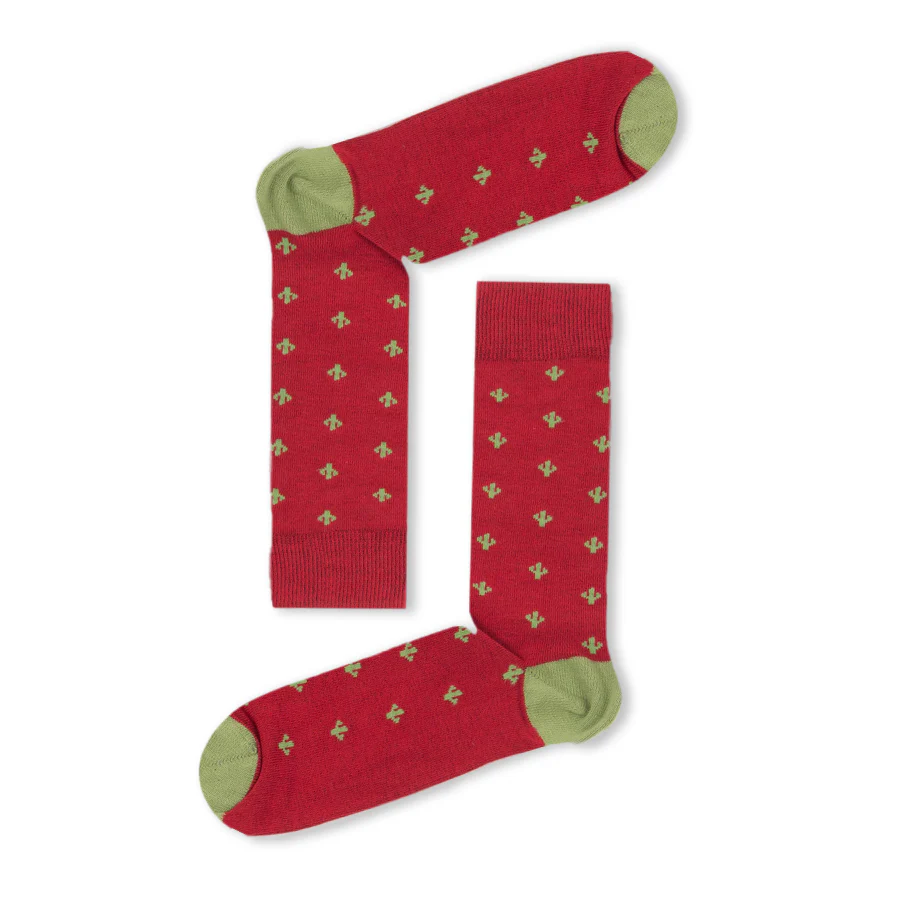 Socks Cactus Burgundy - Image 2