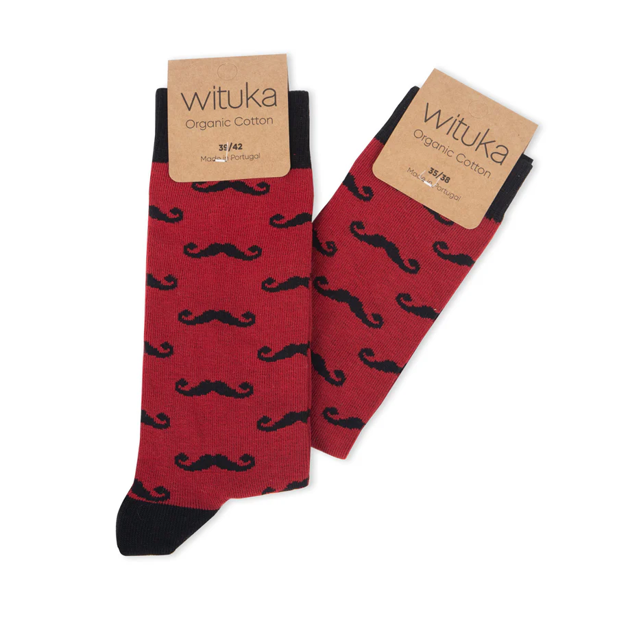 Socks Mustacho Burgundy - Image 3